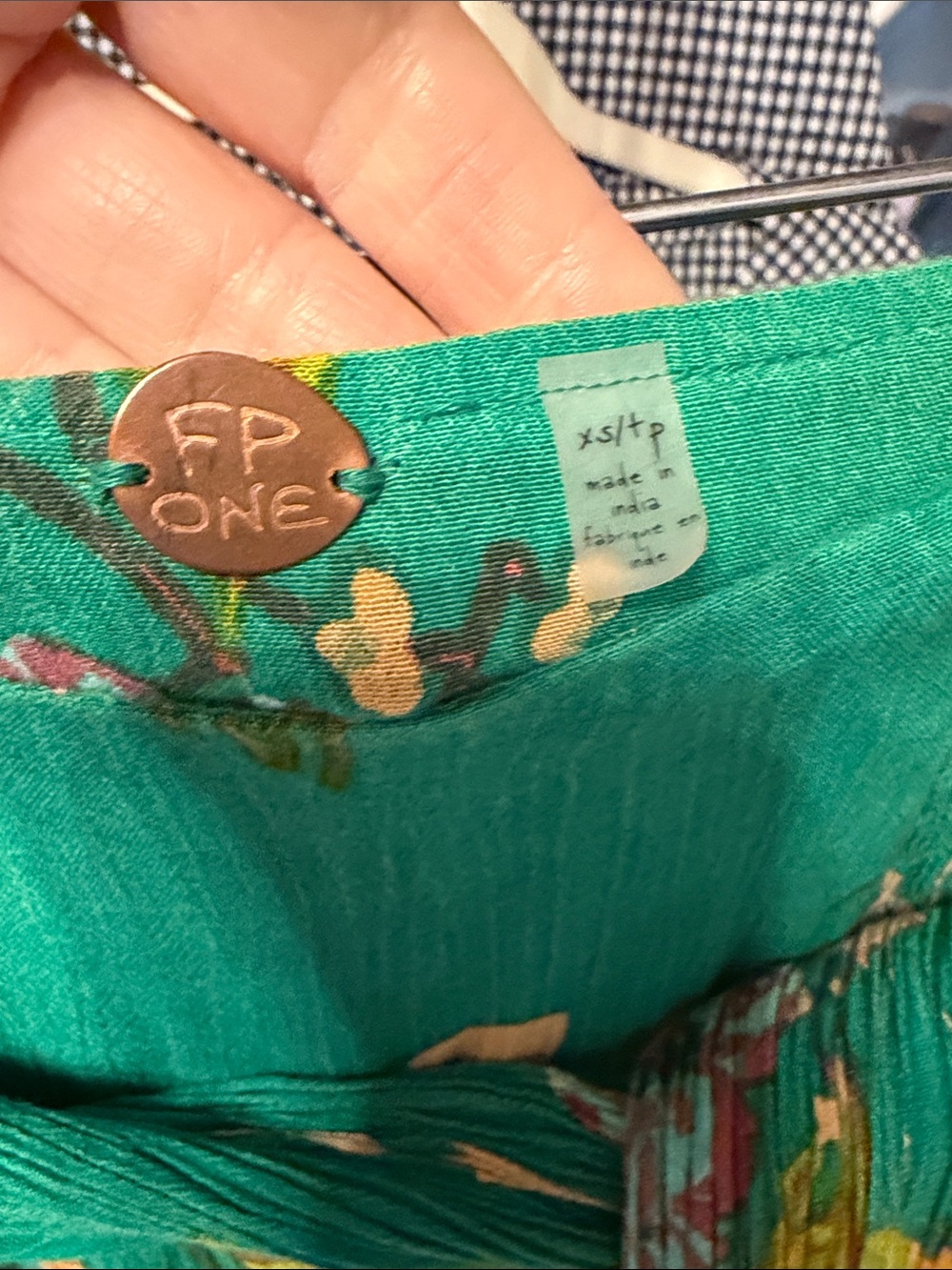 Free People Green Floral Wide-Leg Flowy Pant with Yellow Accents - Picture 3 of 7